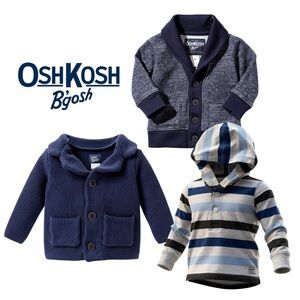 OshKosh B'gosh Navy and Striped Kids' Cardigan Bundle 9 mo